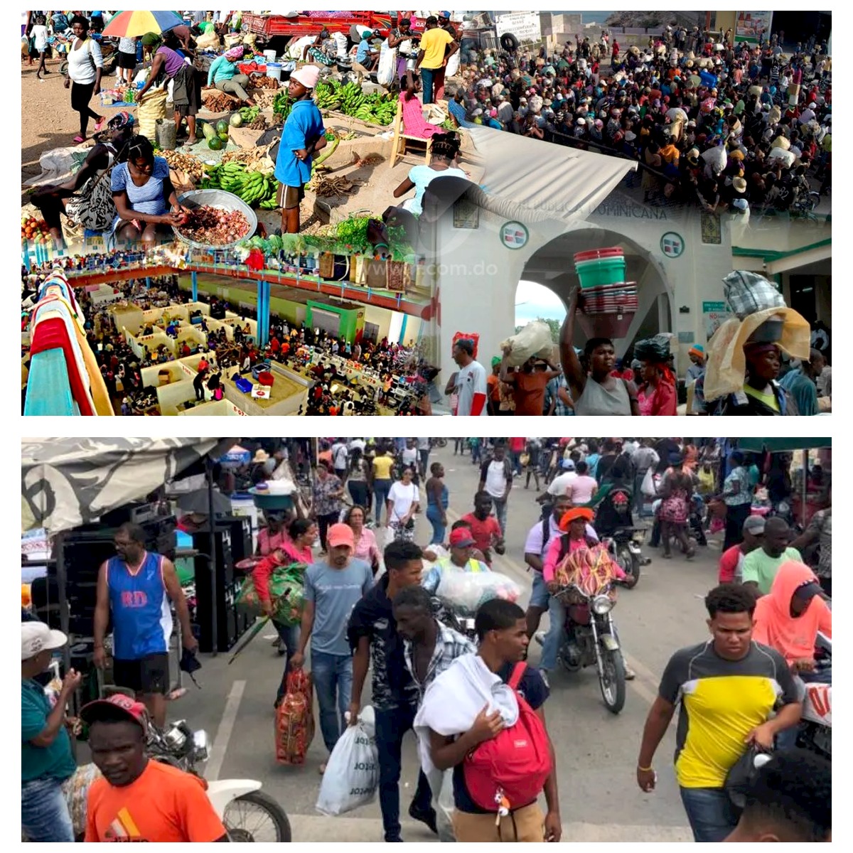 Imágenes de los haitianos comprando productos en los mercados binacionales. Inter News Service