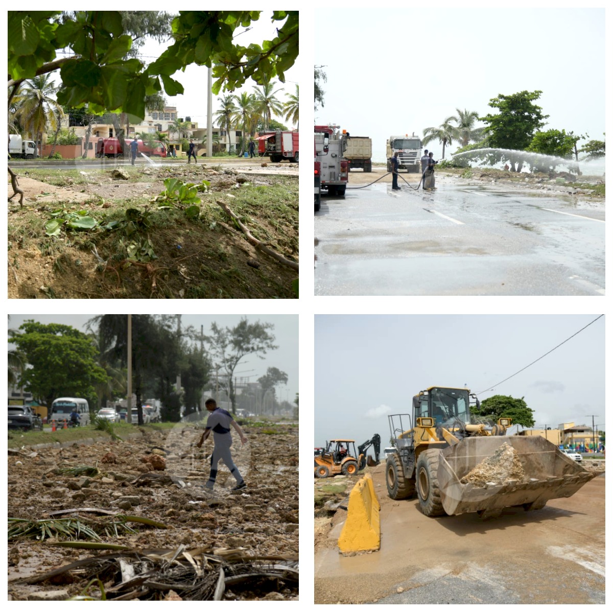 Imágenes de los trabajos de limpieza de los escombros dejados por el ciclón en la capital dominicana. Inter News Service