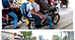 Los dominicanos arriesgan la vida usando motocicletas no reguladas como medios de transportes. Inter News Service