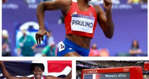 Imágenes de Marileidy Paulino, que ganó medalla de oro en los 400 metros planos. Inter News Service