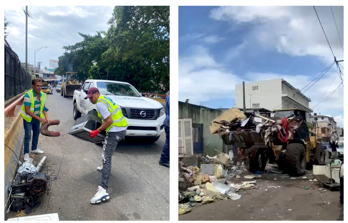 Imágenes de la eliminación de metaleras ilegales en Santo Domingo. Inter News Service