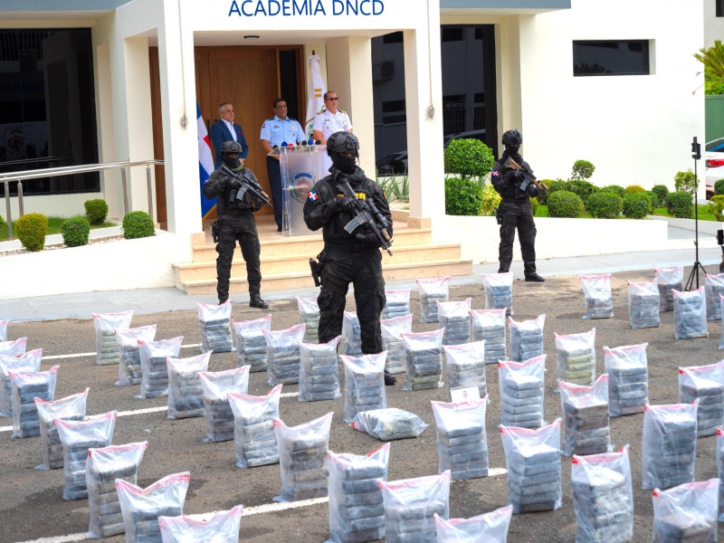 La droga confiscada por las autoridades dominicanas. Inter News Service