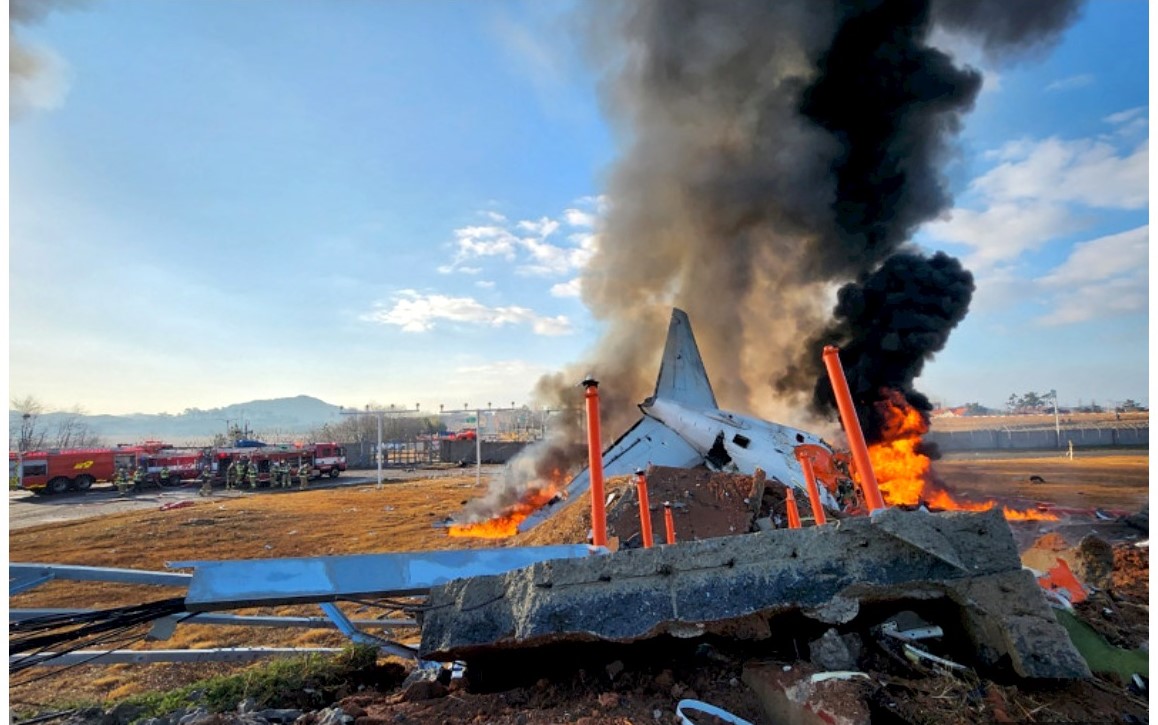 Imagen del avión surcoreano accidentado. (Foto externa). Inter News Service