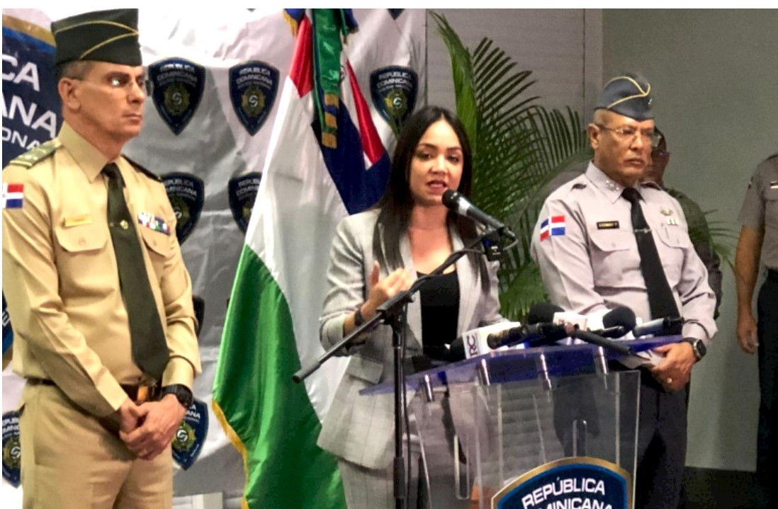 La ministra de Interior y Policía, Faride Raful, dando detalles de las estadísticas de homicidios. Inter News Service