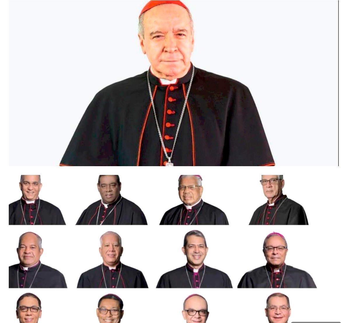 El retirado cardenal Nicolás de Jesús López Rodríguez y algunos de los obispos designados por el papa Francisco antes de morir. Inter News Service