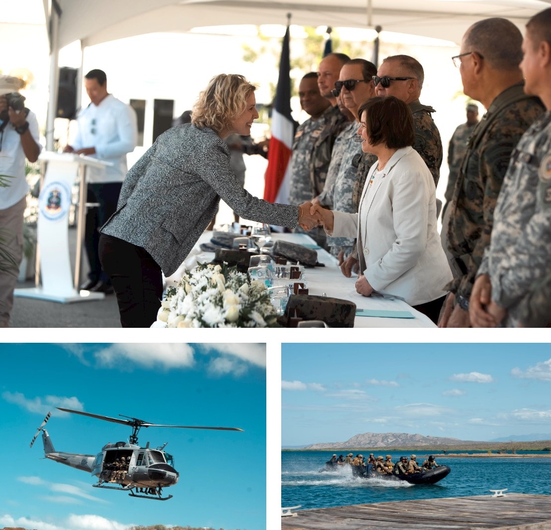 Imágenes de la jornada militar de República Dominicana y Francia. Inter News Service