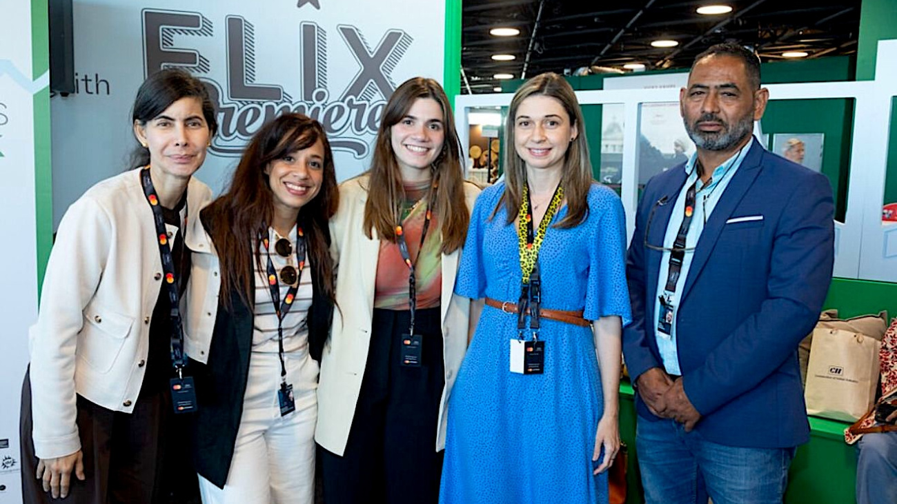 Ivette Bautista, Alexandra Santana, Isabella García, Marianna Vargas Gurilieva y Hans García, productores cinematográficos dominicanos. Inter News Service