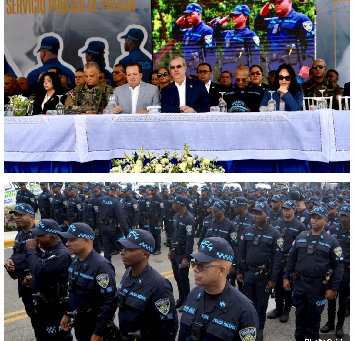 El presidente Luis Abinader encabezando el acto de lanzamiento del plan piloto de patrullaje policial. (Fuente externa). Inter News Service