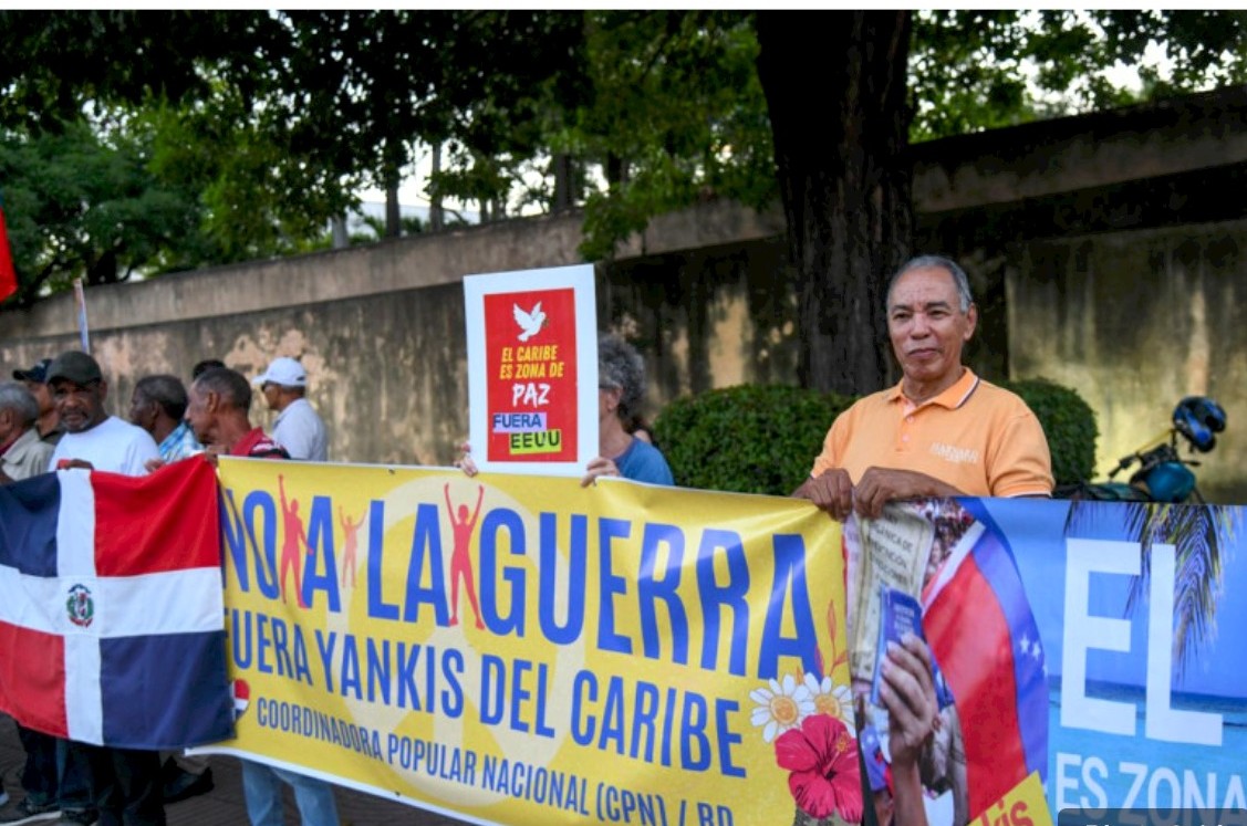 Imagen de la protesta contra la presencia de militares norteamericanos en la República Dominicana. (Fuente externa). Inter News Service