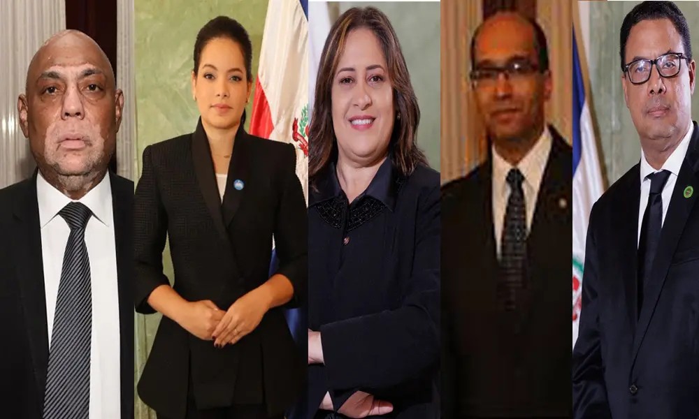 Los nuevos jueces: Manuel Hernández Victoria, Yorlin Vásquez Castro, Miguelina Ureña Núñez, Edyson Alarcón Polanco y Namphi Rodríguez. (Fuente externa). Inter News Service