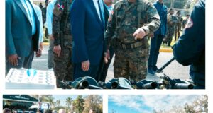 El presidente Luis Abinader mientras participaba en el acto de entrega de las utilidades militares a las Fuerzas Armadas. (Fuente oficial). Inter News Service