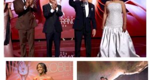 Jochy Santos recibiendo el Gran Soberano. En las siguientes gráficas, Amara La Negra, Bark y Martha Heredia en el tributo póstumo a los artistas y comunicadores fallecidos. (Fuente externa). Inter News Service