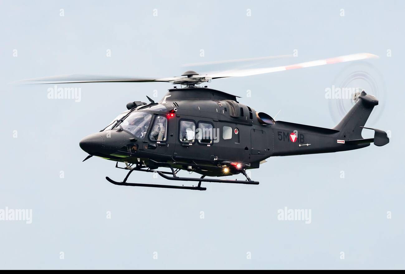 Imagen del helicóptero AgustaWestland AW169 de la Fuerza Aérea de la República Dominicana, accidentado ayer. (Fuente Externa). Inter News Service 
