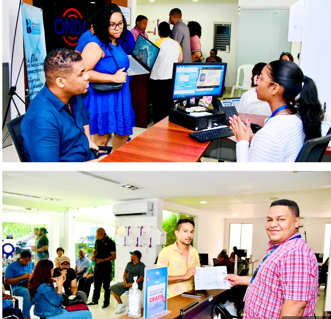 Personas creativas de diferentes regiones dominicanas mientras registraban sus obras en la Oficina Nacional de Derecho de Autor. (Fuente Oficial). Inter News Service