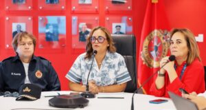 Elizabeth Mateo, funcionaria de Alcaldía del Distrito Nacional, ofreciendo detalles de las acciones preventivas agendadas para la temporada ciclónica. (Fuente externa). Inter News Service