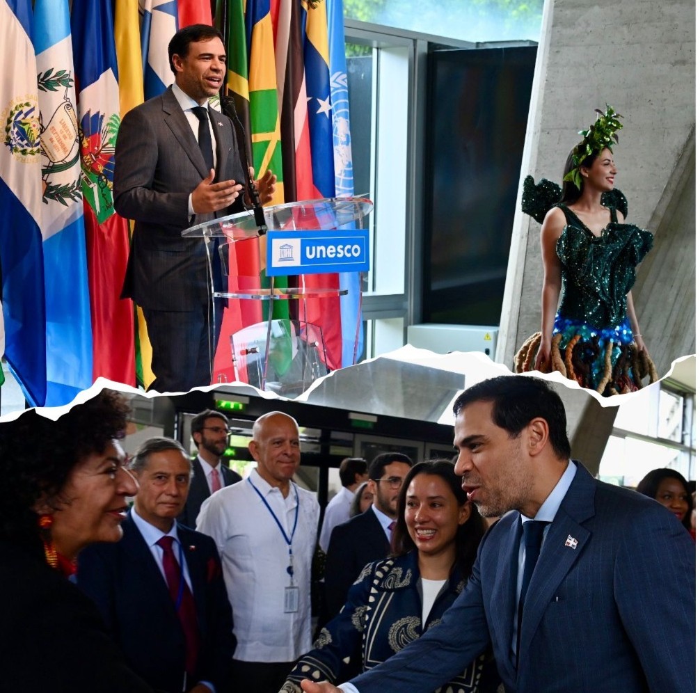 Imágenes del ministro dominicano Roberto Ángel Salcedo durante la inauguración en París de la Semana de América Latina y el Caribe 2026. (Fuente oficial). Inter News Service