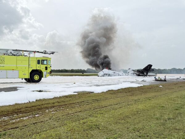 Vista de la colapsada aeronave de matrícula estadounidense. (Fuente externa). Inter News Service