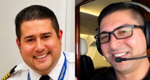 Imagen de archivo del piloto Erick Javier Diago y el copiloto Rudy Ghazal fallecidos ayer en el siniestro aéreo. (Fuente externa). Inter News Service