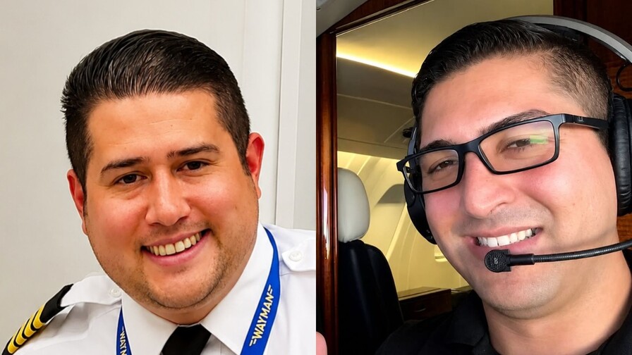 Imagen de archivo del piloto Erick Javier Diago y el copiloto Rudy Ghazal fallecidos ayer en el siniestro aéreo. (Fuente externa). Inter News Service