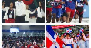 Las gráficas superiores muestran atletas mexicanos que quedaron en primer lugar, una competencia de corredores de Puerto Rico y de otras naciones. En la inferior, las dominicanas Reinas del Caribe y Marileidy Paulino, ganadoras de medallas de oro. (Fuente externa). Inter News Service