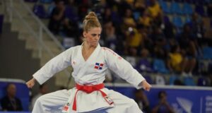 María Dimitrova mientras mostraba la kata individual antes de ganar la presea dorada. (Fuente externa). Inter News Service