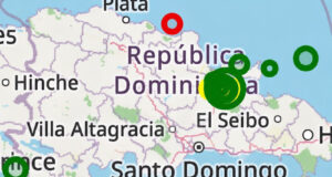 El mapa presenta la zona donde se registraron los dos sismos. Inter News Service