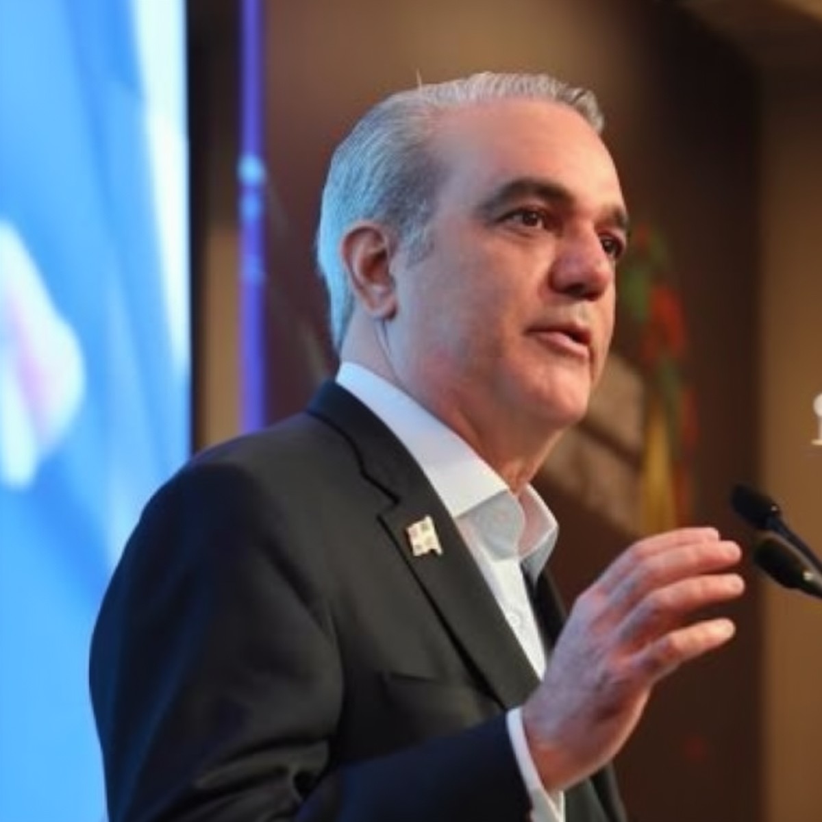 El presidente Luis Abinader durante su participación en la segunda edición de LA Agenda Semanal con la prensa. (Fuente externa). Inter News Service